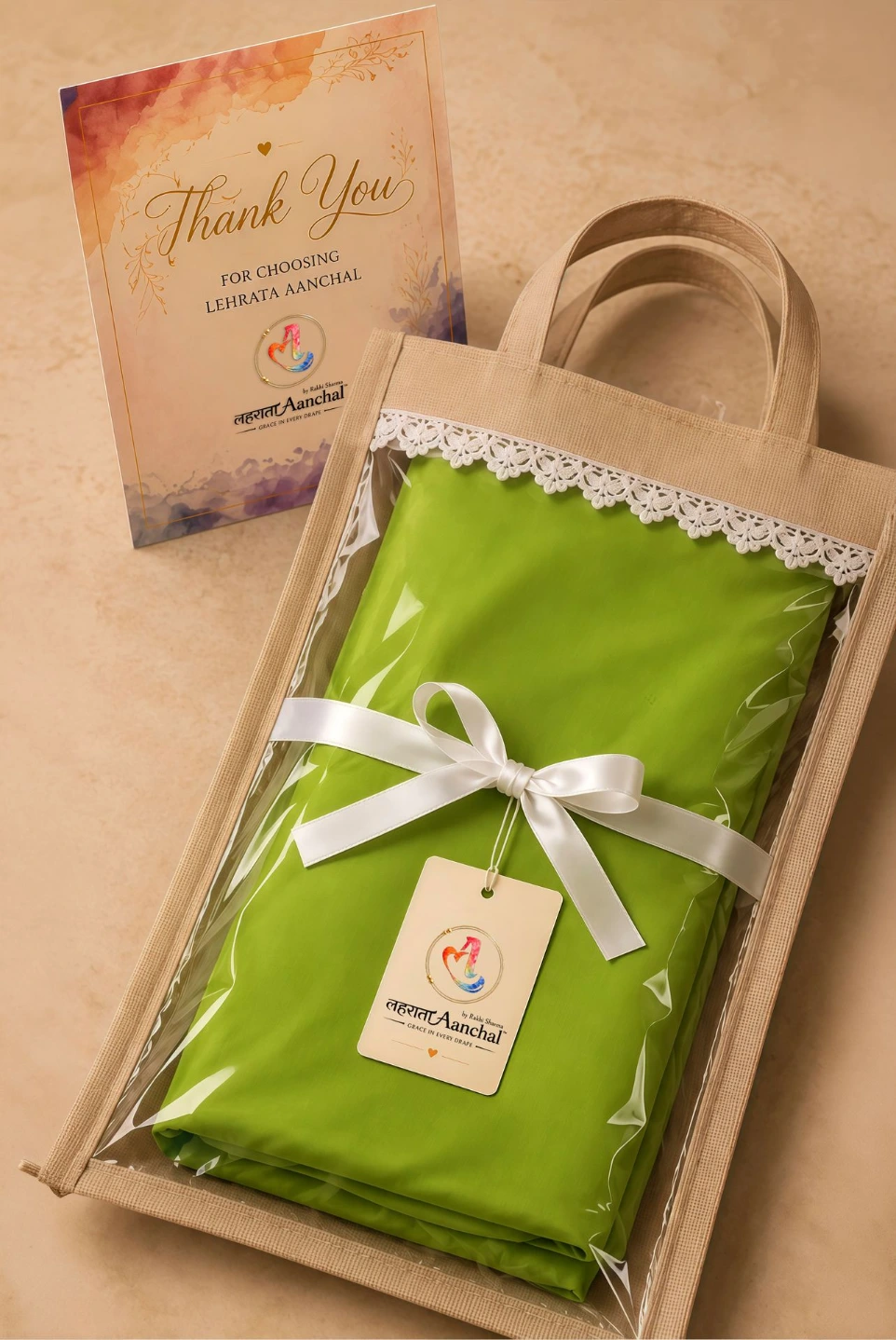 Lehrata Aanchal premium saree packaging